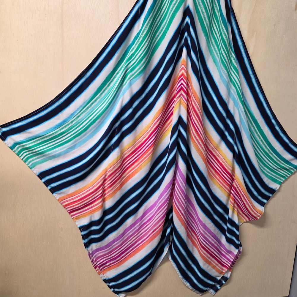 Tommy Bahama Striped Handkerchief Hem Cover Up Dress Multicolor L/XL TSW90923C - Picture 12 of 14